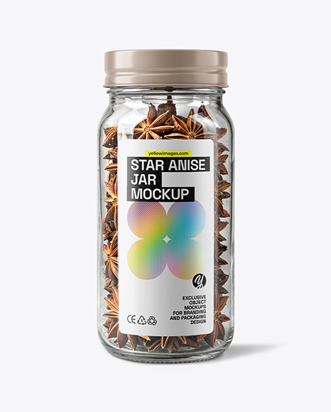 Glass Jar with Star Anise Mockup - Realistic mockups