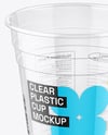 Clear Plastic Cup with Fruits Dessert Mockup