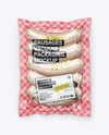 Glossy Plastic Flow-Pack with Sausages Mockup