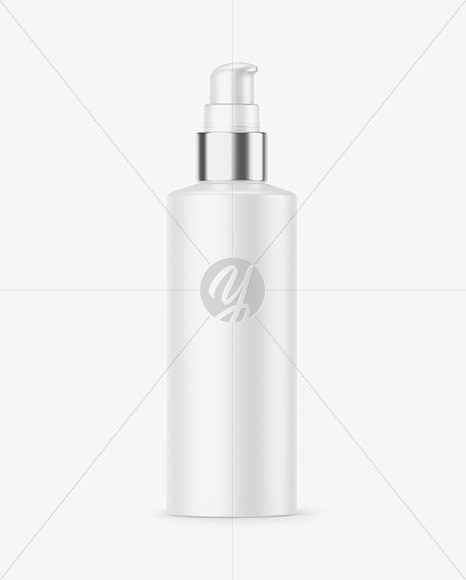 Matte Cosmetic Bottle with Pump Mockup