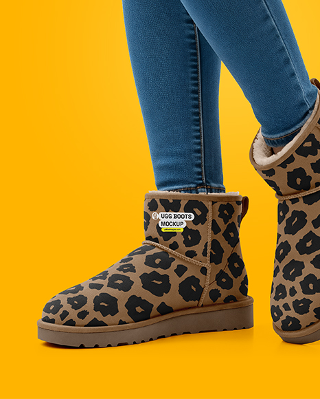 Pair of UGG Boots on Woman's Legs Mockup