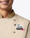 Asian Man Wearing Chef Uniform and Chef Hat Mockup