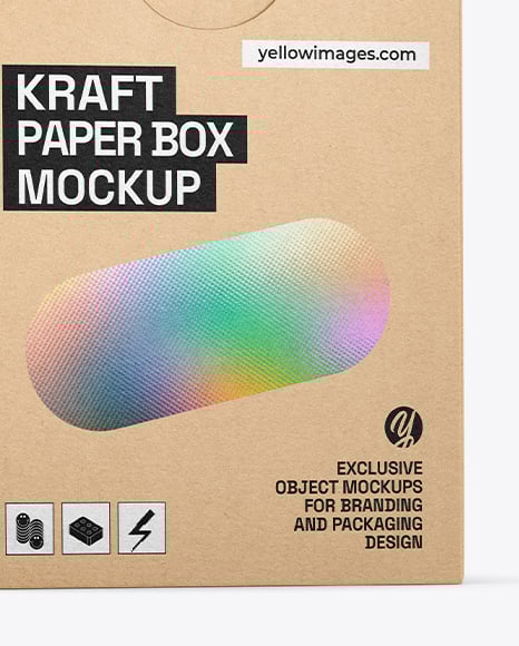 Kraft Paper Box Mockup – Half Side View