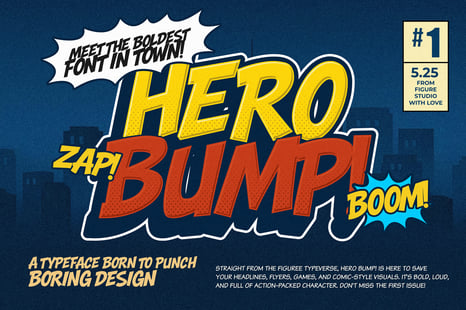 Hero Bump - Comic Display Font - Doodle animations
