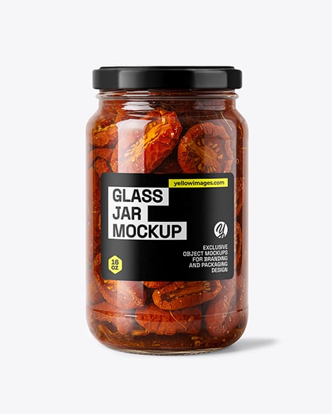 Clear Glass Jar with Sun Dried Tomatoes Mockup - Tomato paste mockup