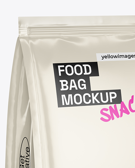 Glossy Food Bag Mockup - Half-Side View