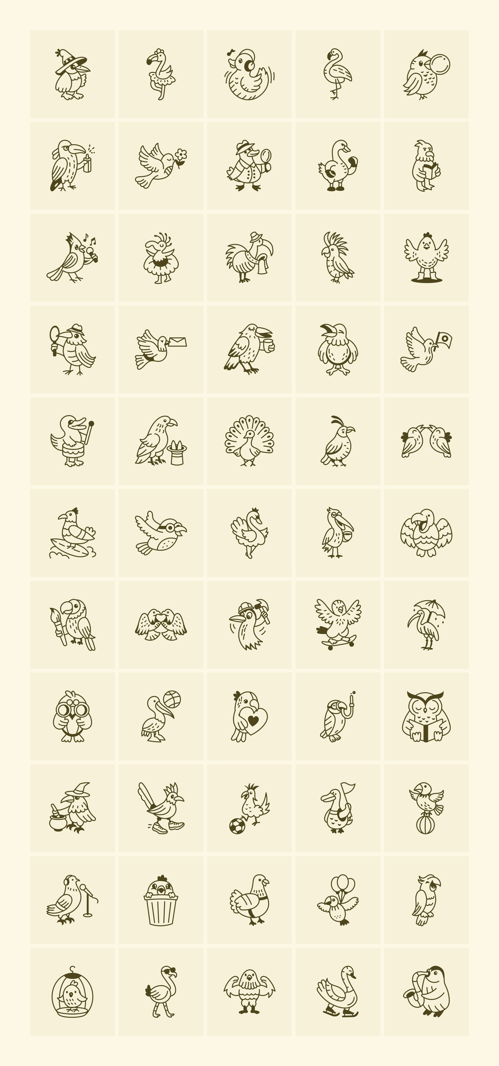 Bird Doodle Art Set