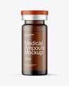 Frosted Amber Glass Medical Ampoule Mockup