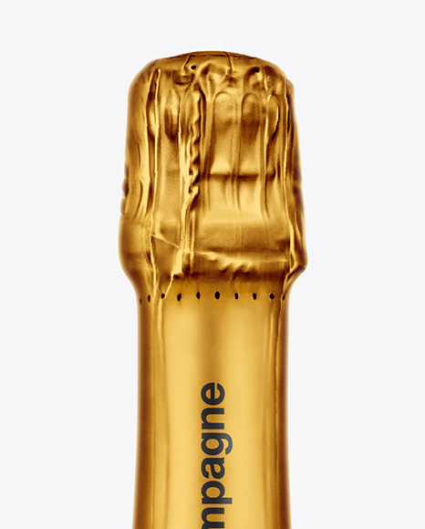 Green Glass Champagne Bottle Mockup