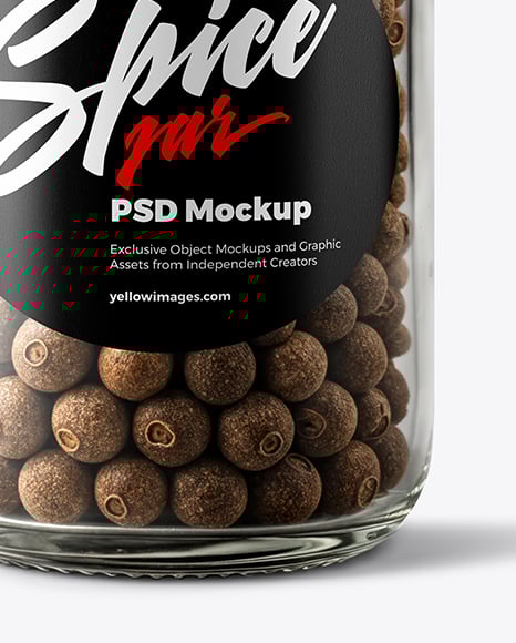 Glass Jar with Whole Allspice Mockup