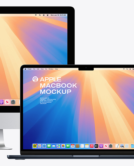 Apple IMac with Macbook Mockup