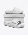 Slide Sandals with Box Mockup