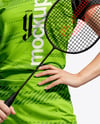 Woman Wearing Badminton Uniform Mockup
