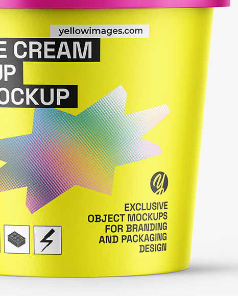 Matte Ice Cream Cup Mockup