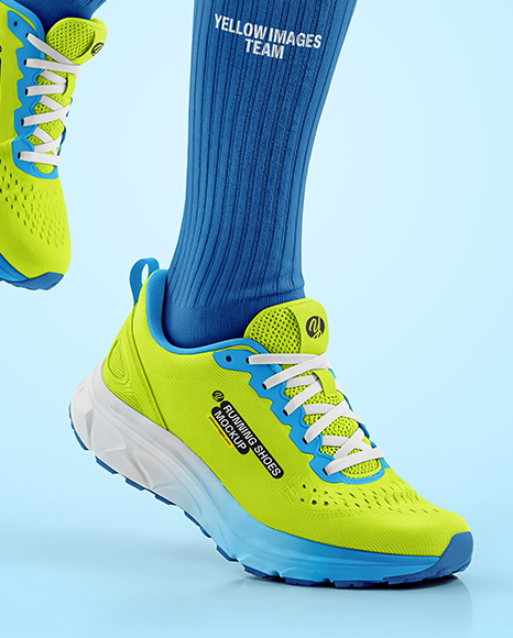 Running Shoes on Women's Legs Mockup
