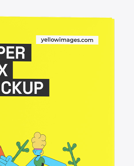 Paper Box Mockup – Half Side View