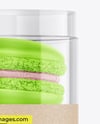 Clear Plastic Tube with Macaron Cookies Mockup