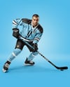 Man Wearing Full Ice Hockey Kit Mockup