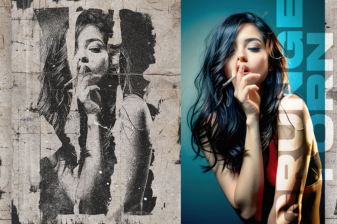Grunge Torn Photo Effect