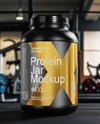 Black Protein Jar Mockup