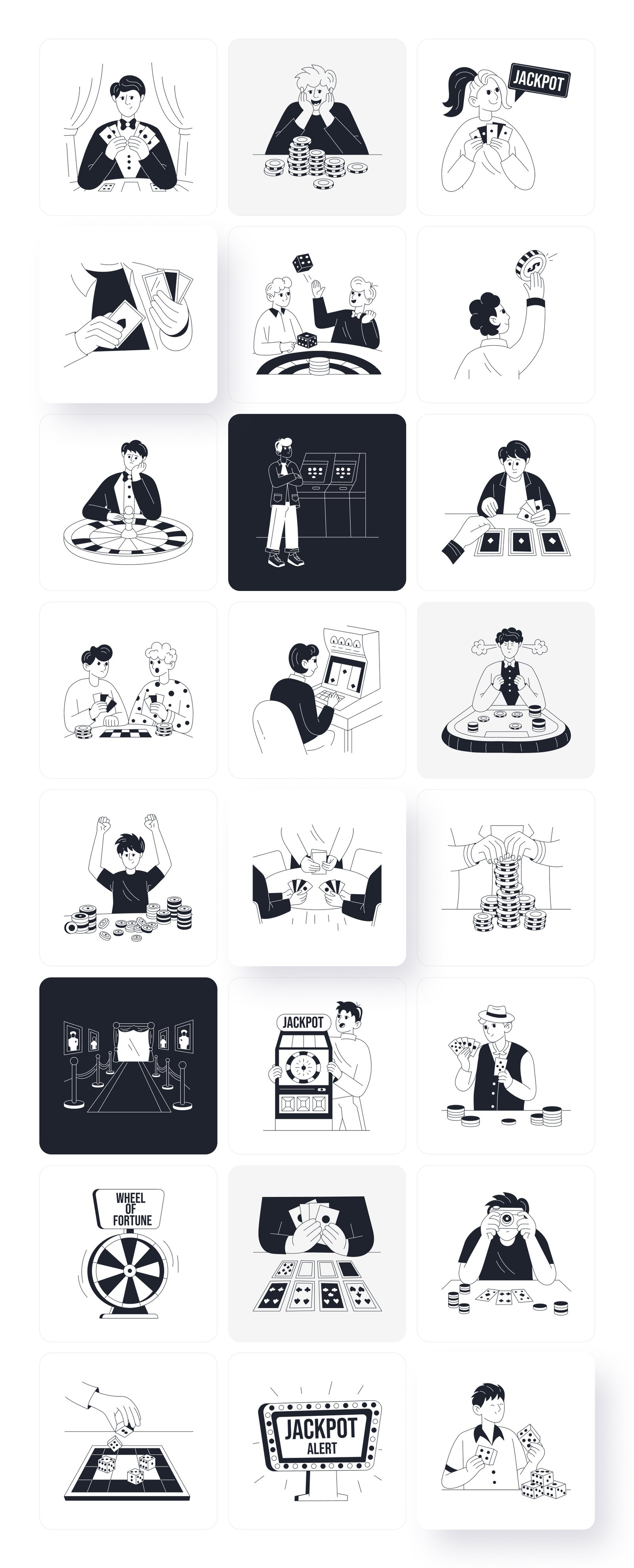 Gambling Cheater Drawing Illustrations
