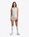 Young Woman Wearing a Full Volleyball Kit Mockup