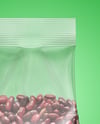 Transparent Package with Beans Mockup