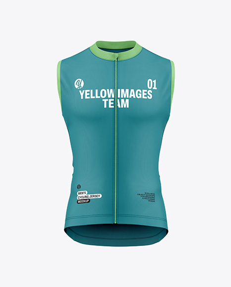Men's Sleeveless Cycling Jersey Mockup