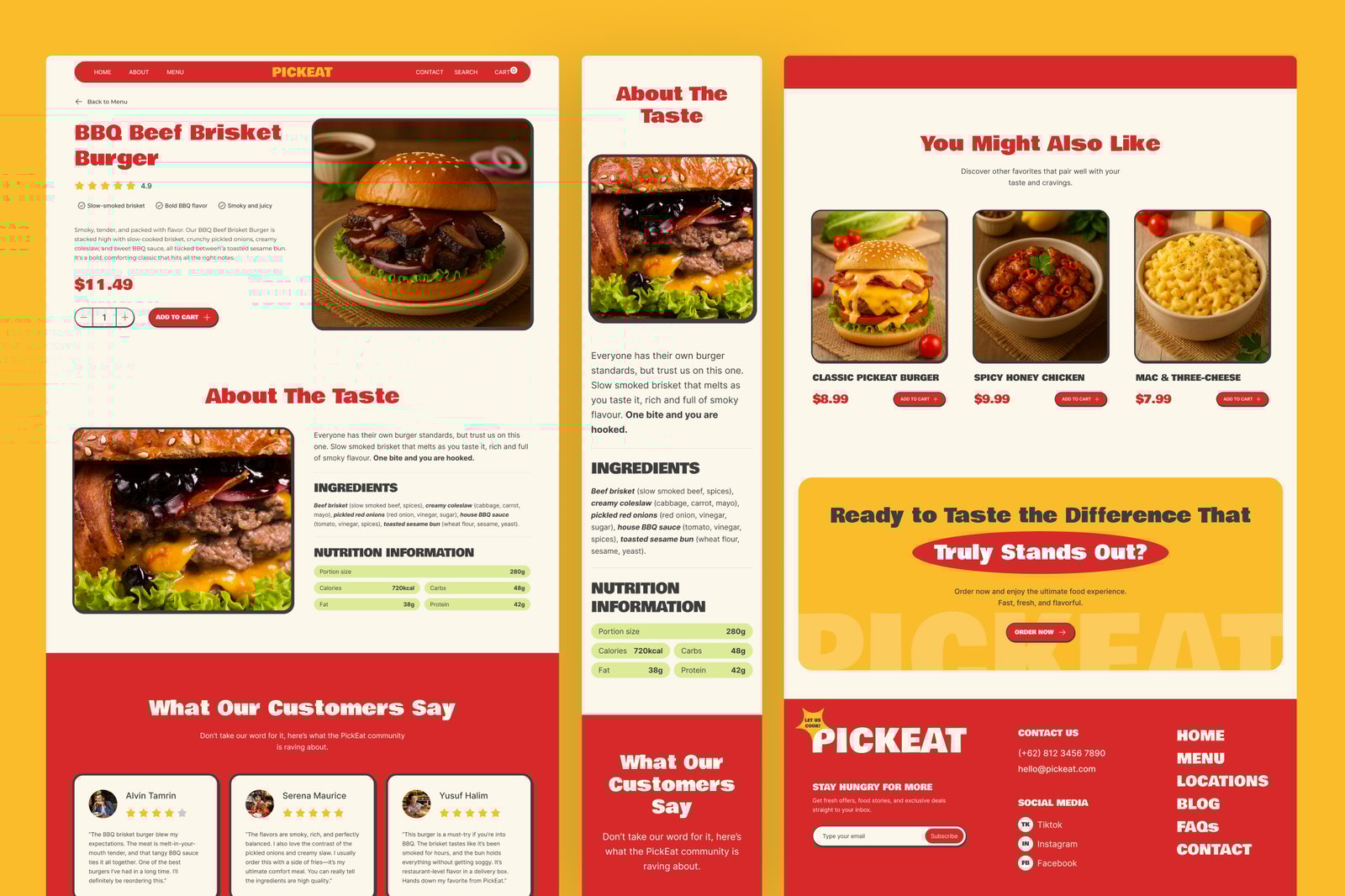 PickEat – Food Retail &amp; E-Commerce Website UI Figma Template
