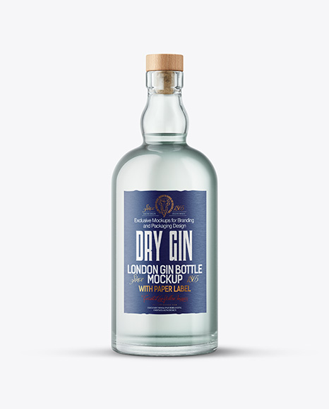 Dry Gin Bottle Mockup - Vodka bottle mockup psd