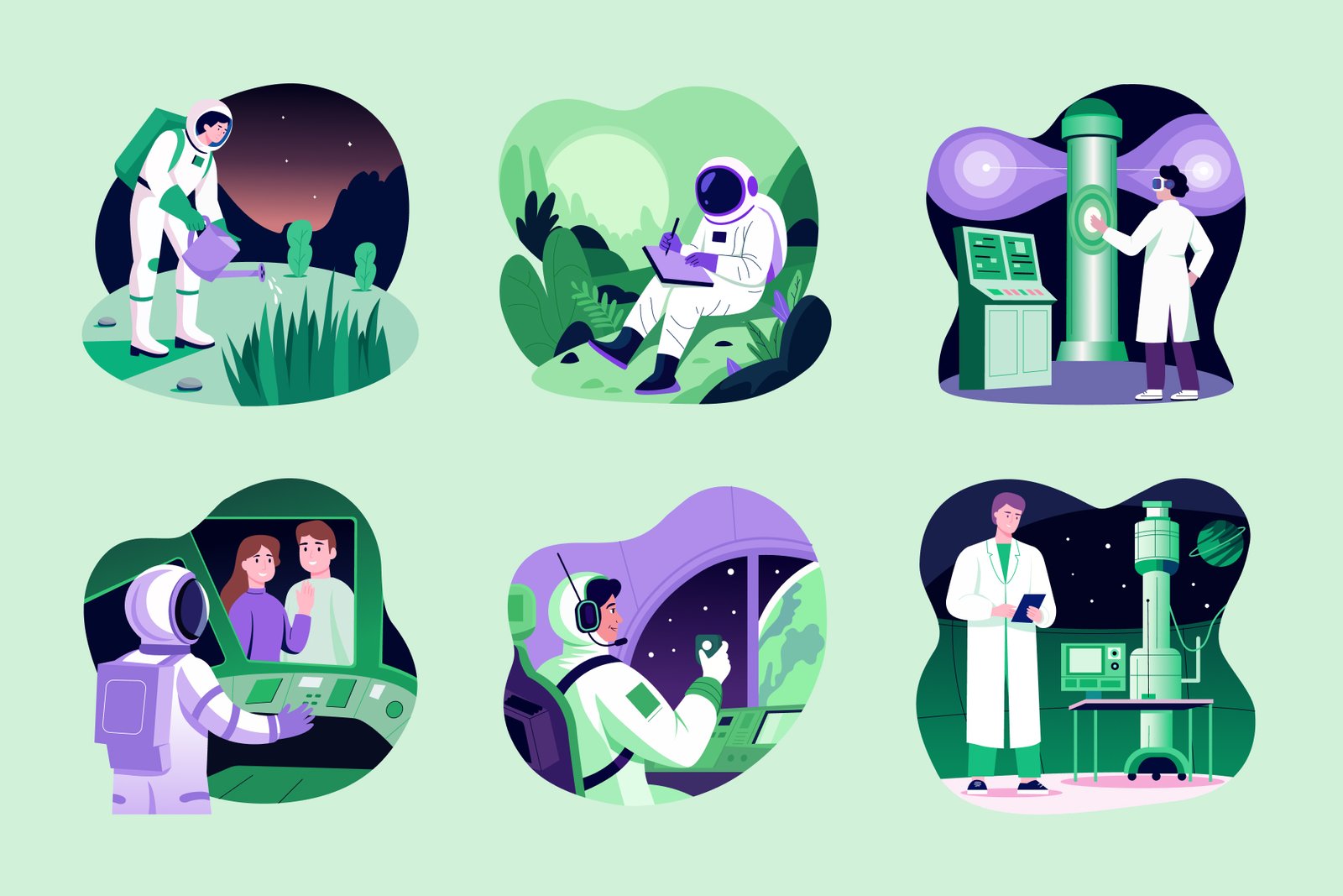 Space and Sci Fi Illustration Set