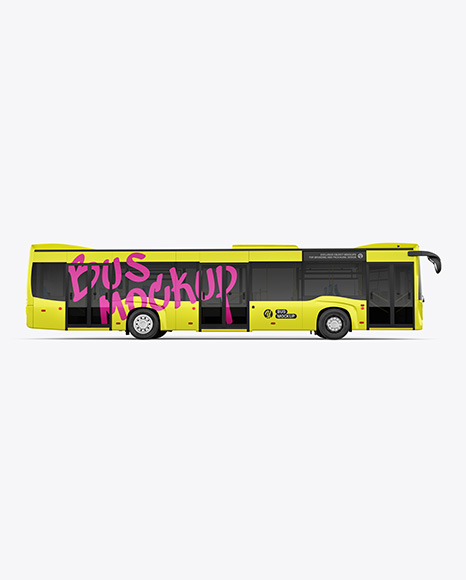 City Bus Mockup - Side View - Bus mockup
