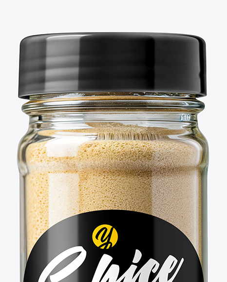 Spice Glass Jar with Onion Powder Mockup