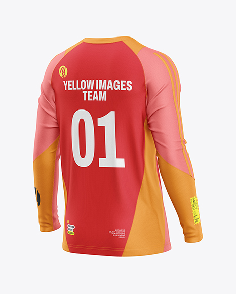 Training Short Sleeve Jersey Mockup - Back Half Side View