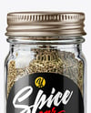 Glass Spice Jar with Thyme Mockup