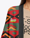 Young Asian Woman Wearing Cardigan and T-Shirt Mockup