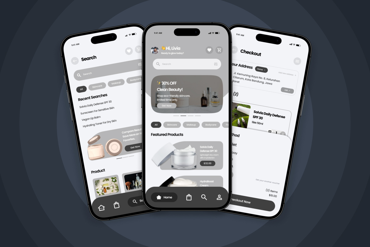 Skintique – Skincare App UI Design Template