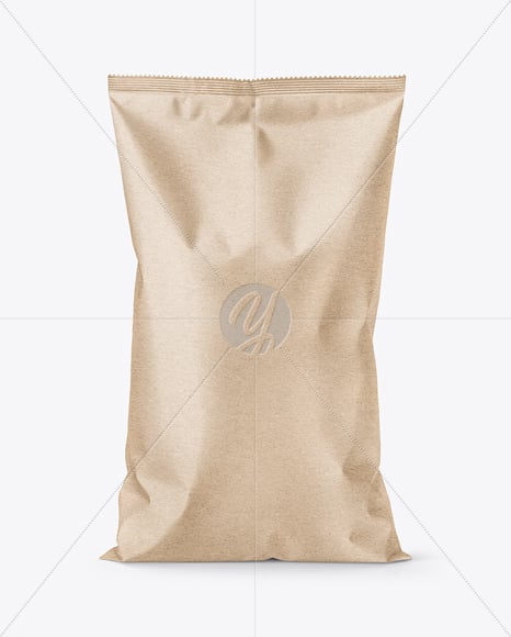 Large Kraft Paper Snack Bag Mockup