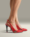 Pair of Slingbacks on Woman's Legs Mockup