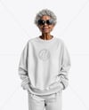 Old Black Woman Wearing Sweatshirt & Sweatpants Mockup