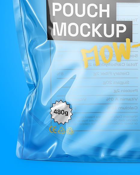 Clear Plastic Stand-Up Pouch Mockup