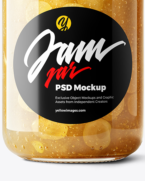 Glass Jar with White Grape Jam Mockup