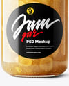 Glass Jar with White Grape Jam Mockup