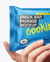 Metallic Snack Pack in a Hand Mockup