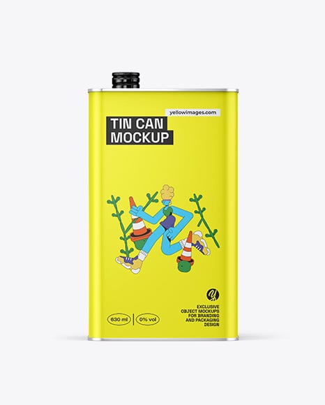 Matte Square Tin Can Mockup - Mockups