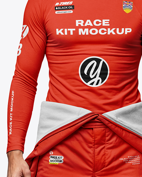 Man Wearing Racing Kit Mockup