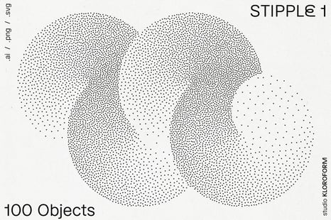 Stipple 1 - 100 dotted objects - Design Elements