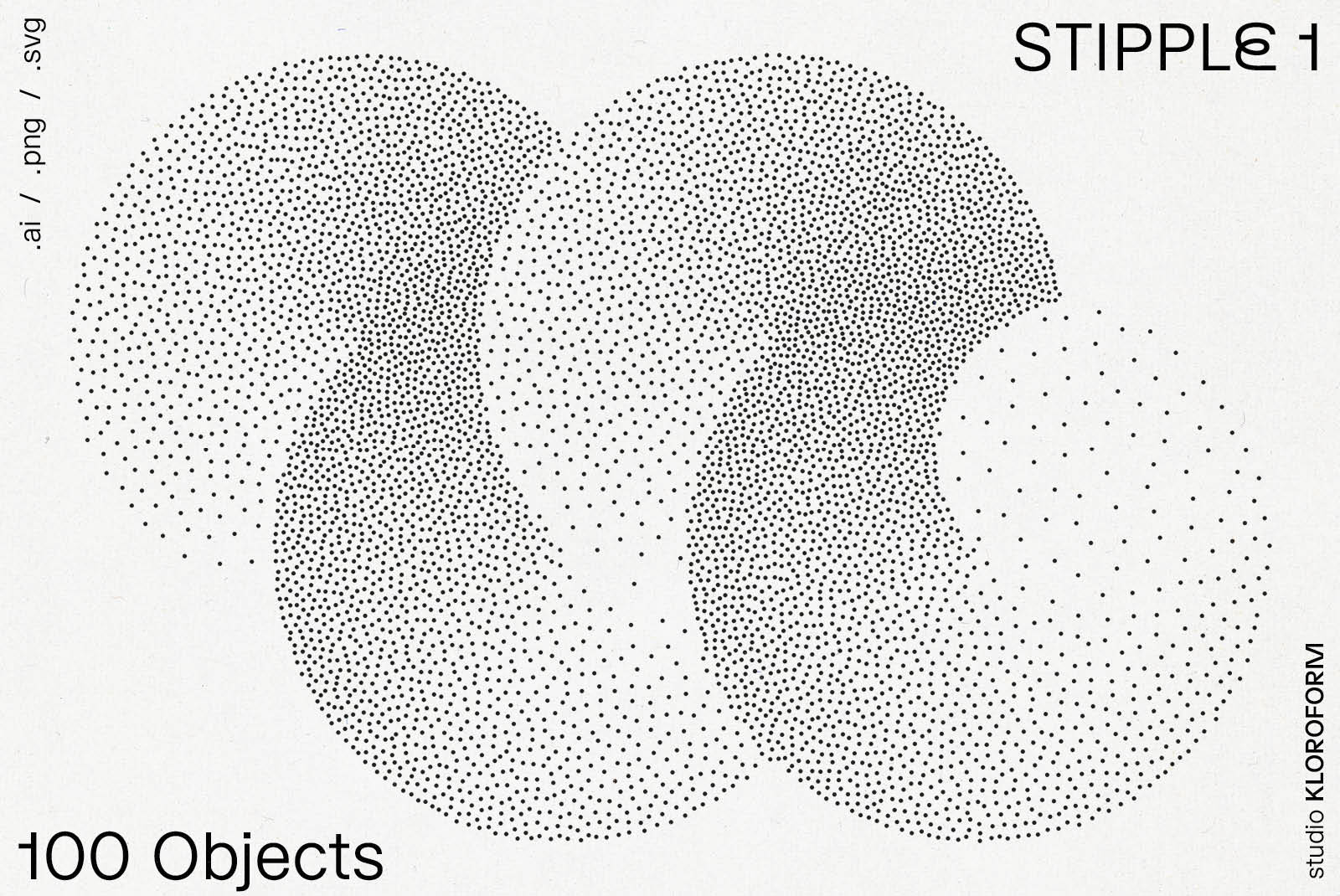 Stipple 1 - 100 dotted objects