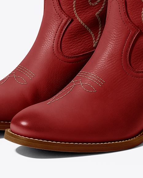 Pair of Women's Cowboy Boots Mockup