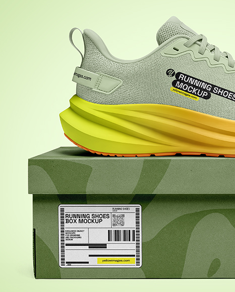 Running Shoe on Box Mockup